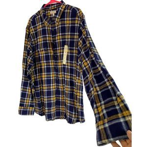 Mens Sonoma Lifestyle Khols 100% Cotton Flannel Shirt XL NWT 6273 Button Plaid